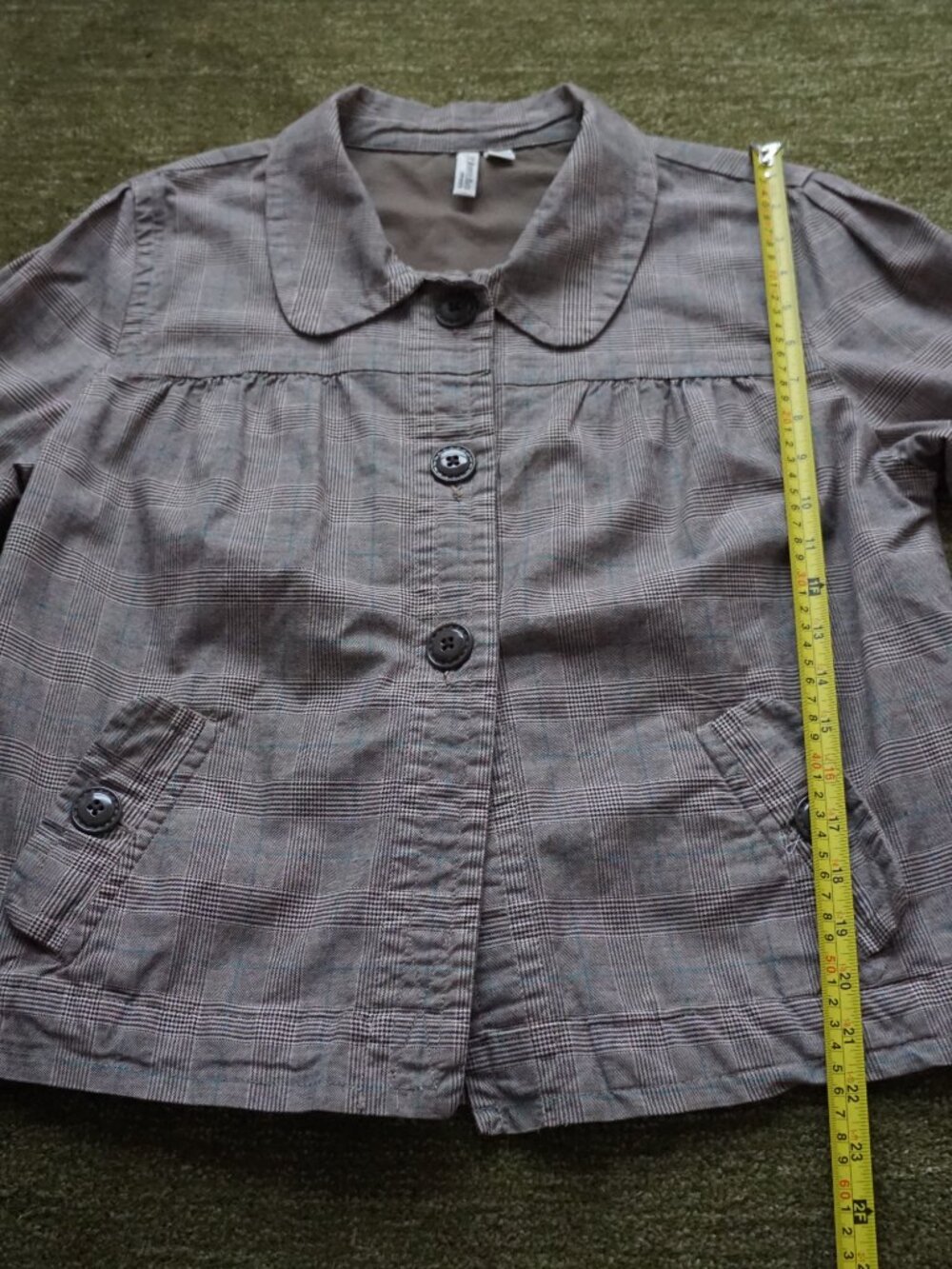 Vintage Y2K St. John’s Bay Plaid Babydoll Utility Jacket - Picture 5 of 7